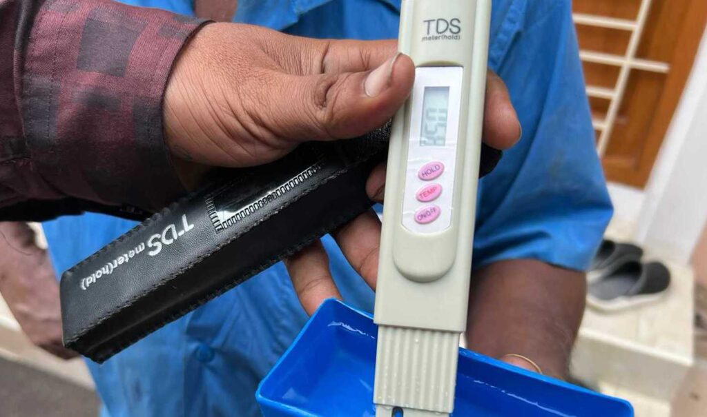 tds reading in water supply