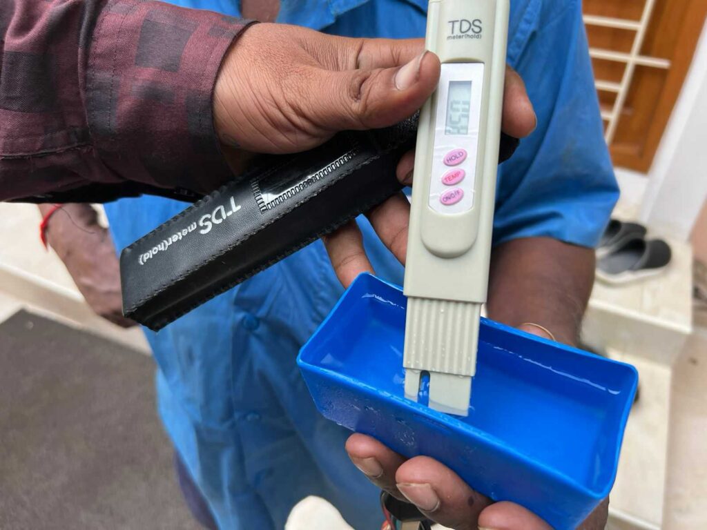 tds reading in water