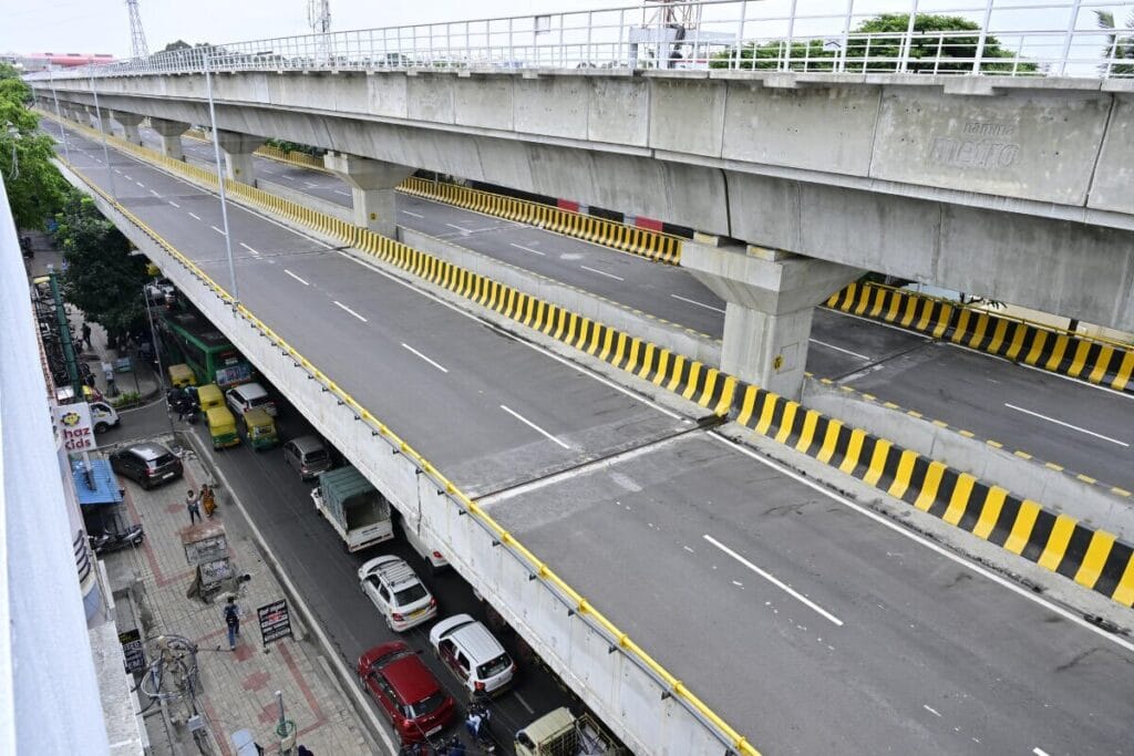 flyover below the metro line