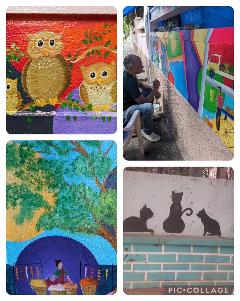 Murals painted by a group in Bangalore called Friends of L Street