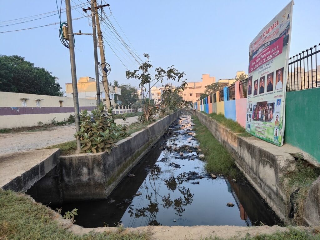 Inlet channel from Thiruvanchery lake to Madambakkam Lake