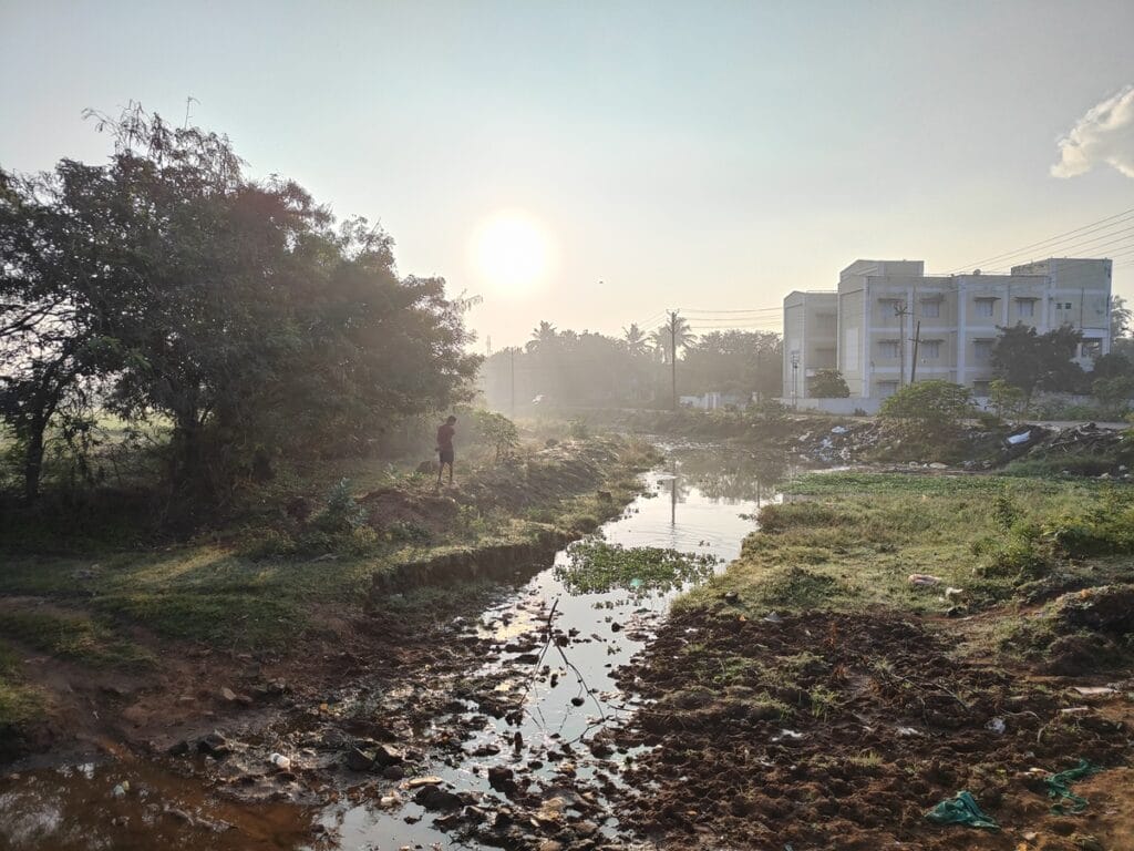 Outlet channel of Madambakkam lake