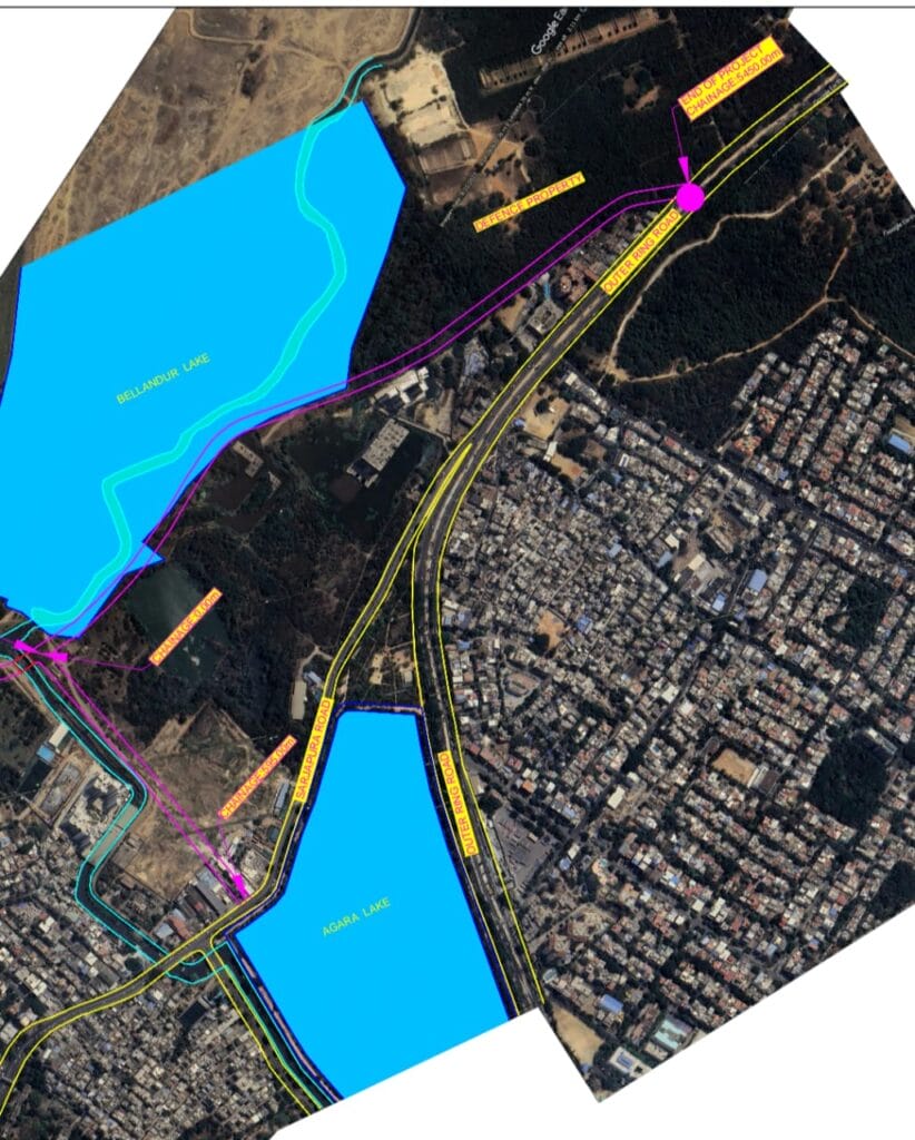 map of the new realigned route from Lower Agaram road to Iblur