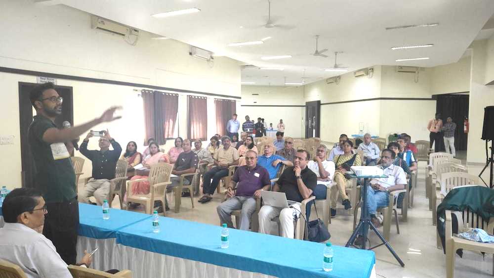 members interacting at apartment meeting