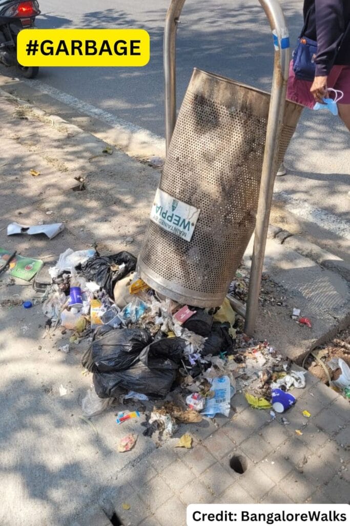 trash on the footpath