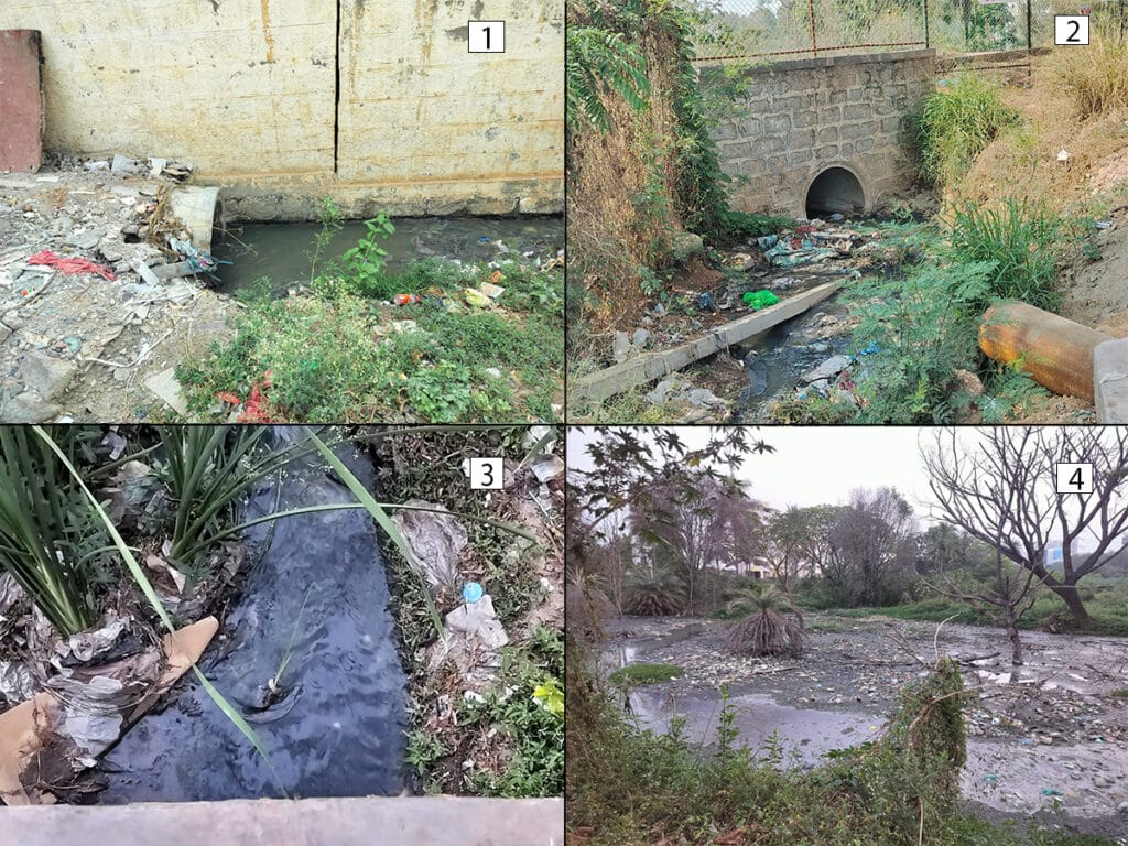 Sewage flow in Mullur lake