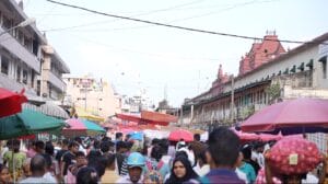 Umbrellas in market