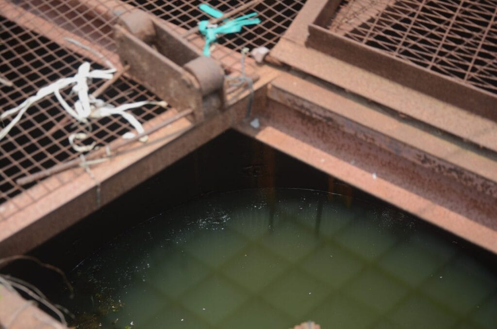 water dripping inside well