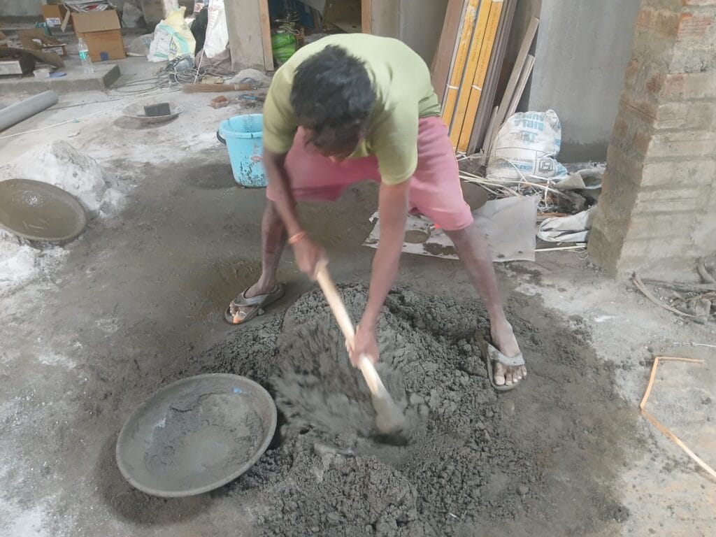 A man working at a construction site