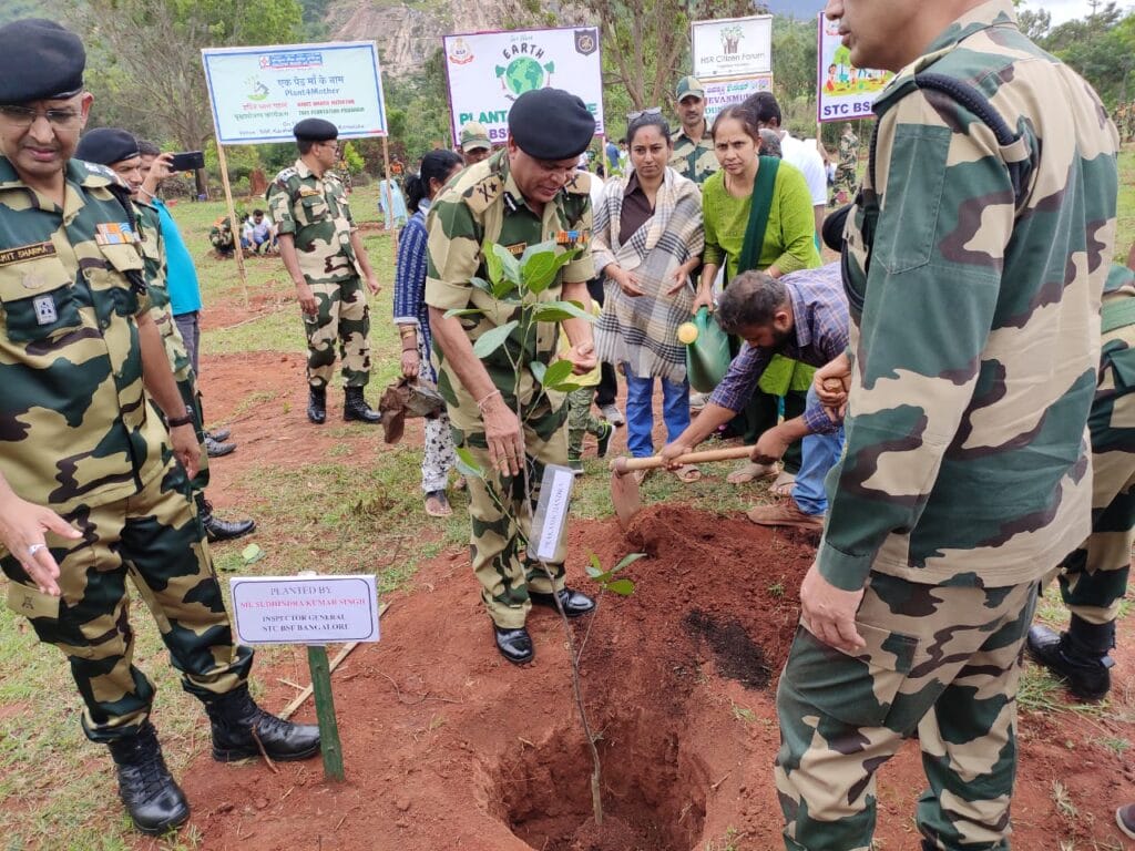plantation drive at the border security force campus