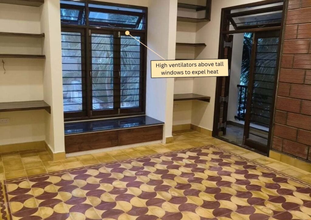 tall windows with ventilators