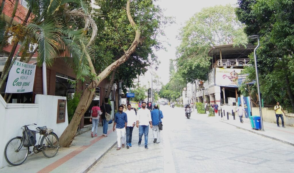 people walking in Bengaluru's Church Street