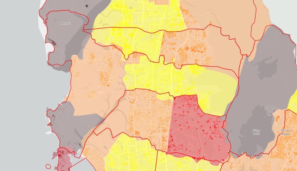 map showing population density
