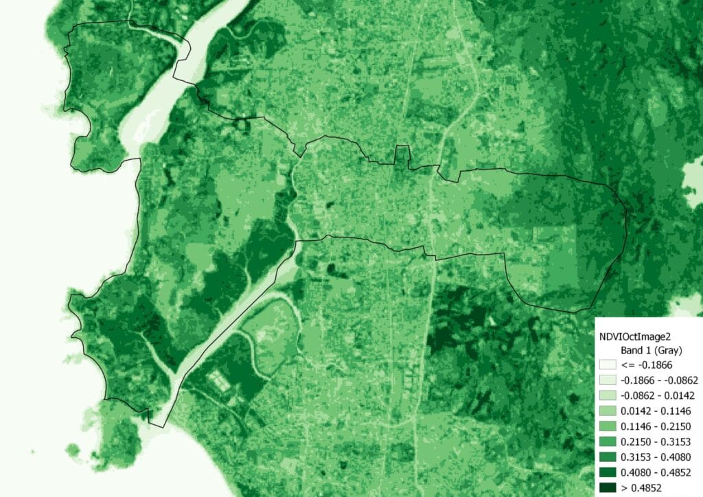 NDVI map PNorth ward