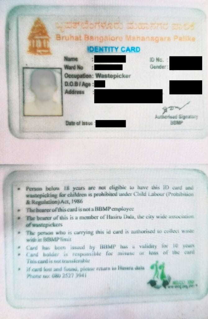 waste picker ID card