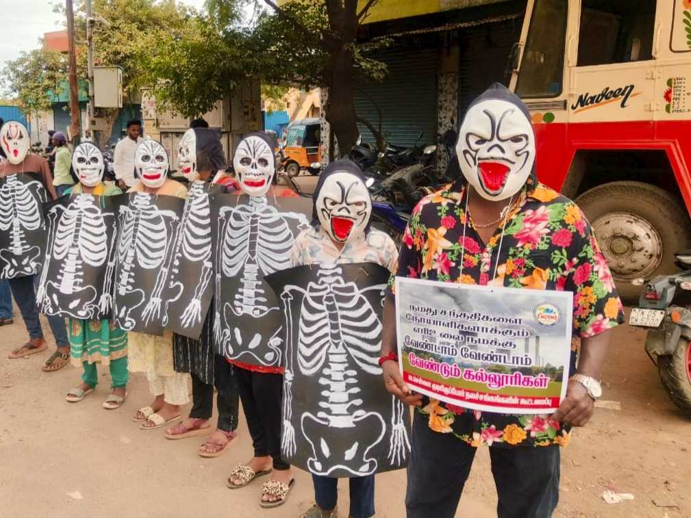 Residents protest against waste-to-energy plant in Chennai. Pic courtesy: Chythenyen