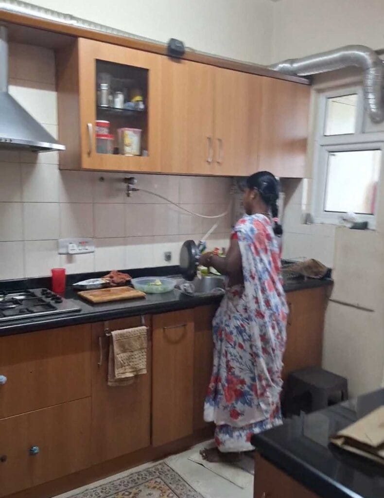 donestic help working in the kitchen