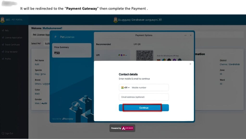 Pet license application