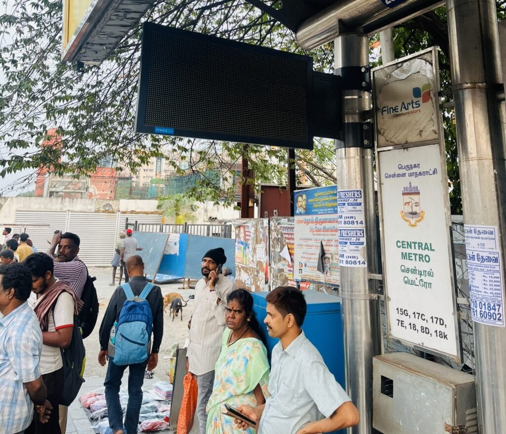 central bus stop display board