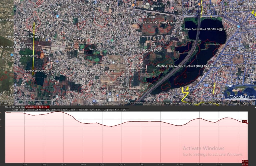 map of Porur Lake west side