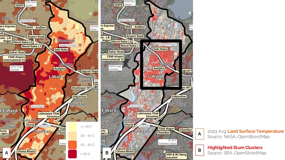L ward LST, slum map