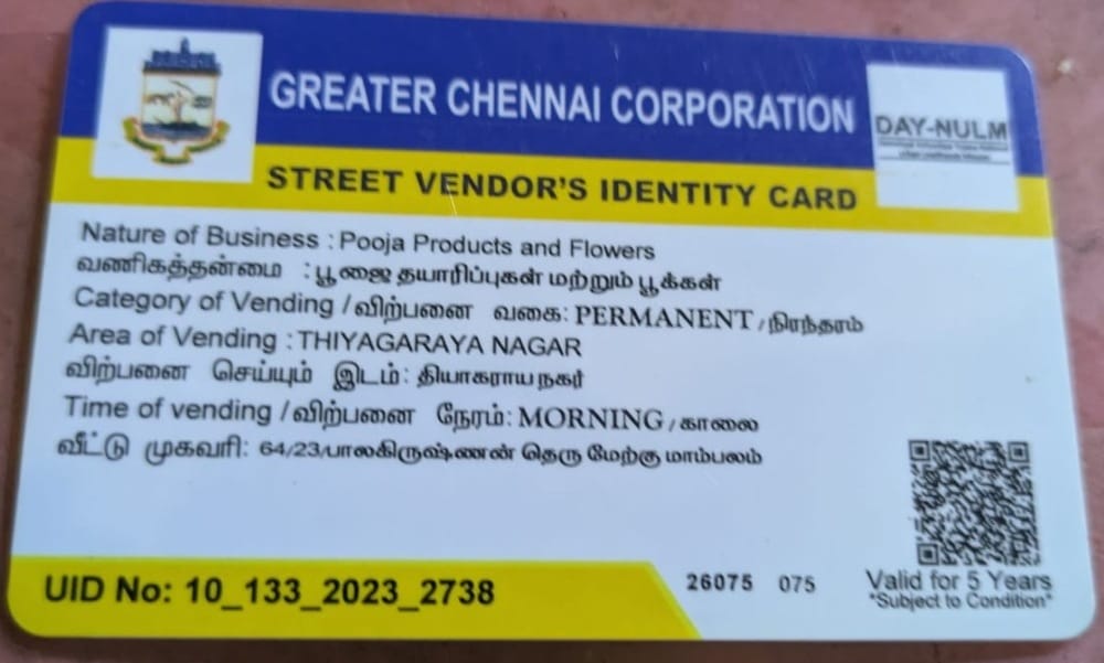 street vendor ID card 