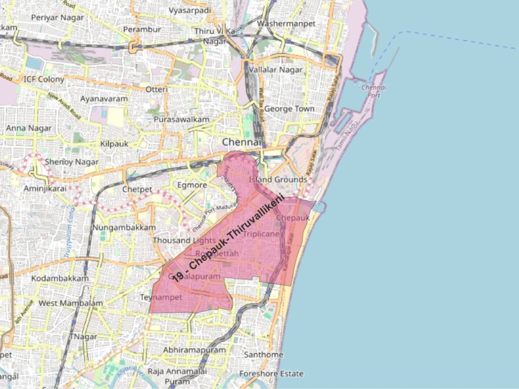 Chepauk-Thiruvallikeni map 
