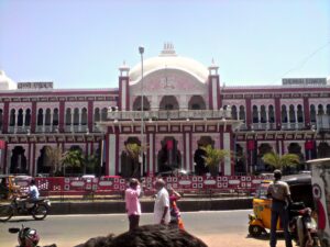 Front facade of Egmore Railway Station in Chennai