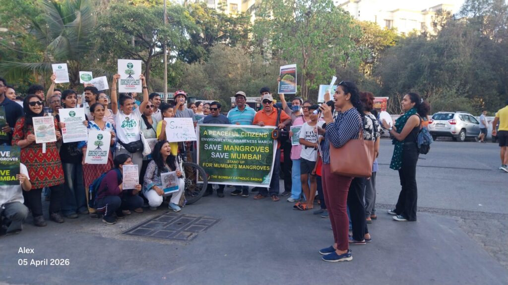Protest in Mumbai on cutting of mangroves