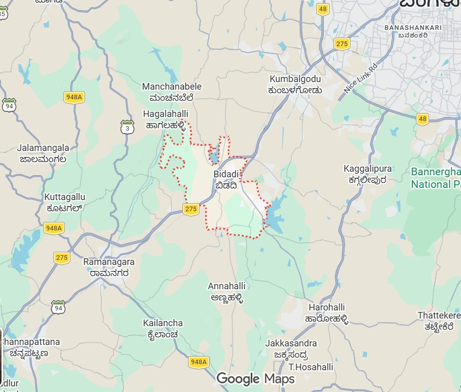 map of Bidadi