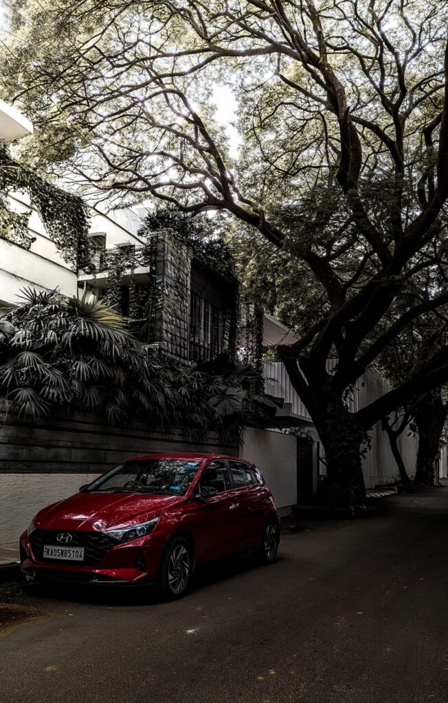 a car parked on a road