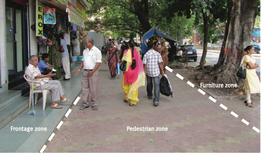 Three zones of a pavement